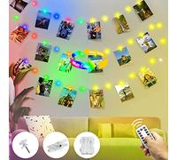 Luci Per Foto,Kolpop 5M 50LED Lucine Led Decorative Per Camere Filo Per Foto Con Mollette Luci Led Foto Clip Filo Appendi Foto 30 Clip Luci Interno Per Matrimonio Compleanno Bianca Caldo + Multicolore