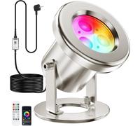 Luci per Laghetto Acciaio Inossidabile SS316, 6W Faretti per Laghetto Con Cavo 9