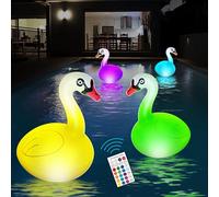 Luci per piscina a forma di cigno ad energia solare, gonfiabili, impermeabili, a LED, cambia colore, per piscina/spa/giardino, decorazione per esterni, confezione da 1