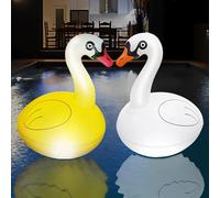 Luci per piscina a forma di cigno ad energia solare, gonfiabili, impermeabili, a LED, che cambiano colore, per piscina/spa/giardino, confezione da 2