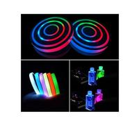 Luci per portabicchieri da auto a LED,2 Pezzi Sottobicchieri per auto con ricarica USB,7 colori luce luminescente Cup Pad,Luminescente Cup Pad interno atmosfera lampada decorazione luce