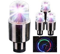 Luci per ruote per bici da 4 pezzi, luci per pneumatici per bici impermeabili di sicurezza, raggio per bicicletta flash ad alta trasmissione luminosa per auto da per uomini e donne, 7 colori