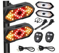 Luci per scooter elettrici, 2 set Fanale posteriore per bici con indicatori di direzione Indicatori di direzione per scooter elettrico a distanza senza fili Sfarfallio impermeabile ricaricabile trami