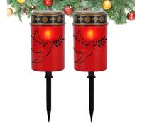 Luci Per Tomba | Set Di 2 Lampade A Tea Senza Fiamma,Luci A Led Impermeabili Per Giardino Cimitero Sentiero Tomba Cortile Decorazioni Festa Casa