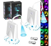 Luci per WC all'interno della toilette, luce notturna con sensore di movimento, luce notturna ricaricabile, luce notturna a LED impermeabile, con proiettore a stella (2 pezzi)