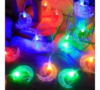 Luci Ramadan 3 m 20 LED stella luna lanterna stringa luce a batteria fata indoor kareem Eid Mubarak decorazioni per la casa al-Fitr Party bianco caldo - 03