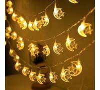 Luci Ramadan 3 m 20 LED stella luna lanterna stringa luce a batteria fata indoor kareem Eid Mubarak decorazioni per la casa al-Fitr Party bianco caldo - 03