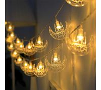 Luci Ramadan 3 m 20 LED stella luna lanterna stringa luce a batteria fata indoor kareem Eid Mubarak decorazioni per la casa al-Fitr Party bianco caldo - 03