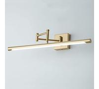 Luci regolabili per specchio da bagno, specchio dorato con braccio oscillante, luce frontale, moderna, 3 temperature di colore, lampada da parete in metallo, luci per armadietto a specchio, per