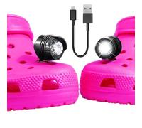 Luci ricaricabili a coccodrillo, 2 fari per Croc, luci di attacco per croc, luci a coccodrillo indossabili per scarpe con 3 modalità di illuminazione