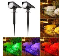 Luci segnapasso solari, illuminazione da giardino/paesaggio per alberi a doppio utilizzo, decorazione per esterni per casa, giardino e prato Luce bianca a 24 LED,10LED luce bianca,Luce colorata a 10 L