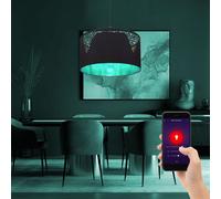 Luci Soggiorno Lampada a Sospensione Smart LED Cct Tessuto Oro Nero RGB [EEK: G]