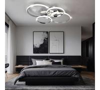 Luci Soggiorno Lampada Design Plafoniera Cromo LED Anelli Orientabile Cristalli