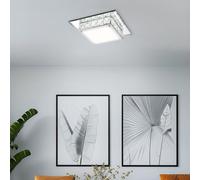 Luci Soggiorno Plafoniera Kristallleuchte Plafoniera LED Cromo Vetro Opale [EEK: E]