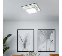 Luci Soggiorno Plafoniera Kristallleuchte Plafoniera LED Cromo Vetro Opale [EEK: E]