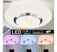 Luci Soggiorno Plafoniera Lampada da Cucina Dimmerabile LED Cristallo Remoto RGB [EEK: Inaditato]