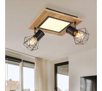 Luci Soggiorno Plafoniera Lampada Spot LED Faretto Regolabile 3 Livelli Legno