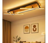 Luci Soggiorno Plafoniera Lampada Wood LED Ottone Nero Mobile L 81,5cm