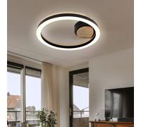 Luci Soggiorno Plafoniera Nero LED Simil Legno MDF Bianco Caldo