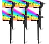 Luci solari a 6 pacchetti di succolite Impermeabile, 59 LED 3 Modalità di illuminazione Luci solari per cortile, illuminazione paesaggistica Luci da esterno ad energia solare per il percorso del