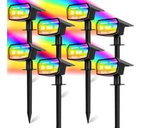 Luci solari a 8 pacchetti di succolite Impermeabile, 59 LED 3 Modalità di illuminazione Luci del punto solare per cortile, illuminazione paesaggistica Luci da esterno ad energia solare per il