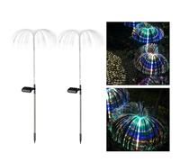 Luci solari a forma di fiore per esterni, impermeabili, confezione da 2 luci a forma di medusa, colorate, per vialetti, giardini, prati, feste, luce colorata, strato singolo, confezione da 2