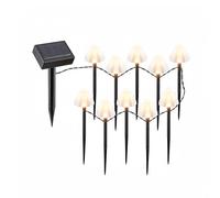 Luci Solari a Fungo da Esterno - Set 12 Segnapasso con Pannello Solare e LED Caldi