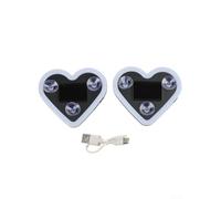 Luci solari a LED a forma di cuore, impermeabili IP65, decorazione per auto, 2 pezzi, luci solari a forma di cuore rosa, 2 pezzi, luci solari a forma di cuore, resistenti alle intemperie, 9 cm, luci