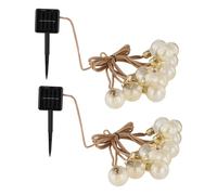 Luci solari a LED per esterni 10x luci solari per balconi, corda di canapa, LED 3 watt bianco caldo, L 570 cm, giardino, set da 2
