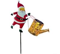 Luci solari a risparmio energetico a forma di Babbo Natale con telaio in metallo impermeabile, accensione e spegnimento automatici, progettate per esterni, per decorazioni da giardino e cortile