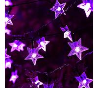 Luci solari a stella, 12m 1000 LED Star Fairy Lights Luce solare per esterni a stella Impermeabile con 8 modalità di luce decorativa per la festa in giardino di Natale (Viola)