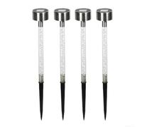 Luci solari all'aperto del percorso 4Pcs auto al crepuscolo | Cambiamento automatico del colore RGB, sensore dal tramonto all'alba, nessun cablaggio necessario, migliora percorsi e passi
