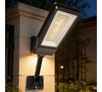 Luci Solari Da 1800LM For Esterni, Luci Di Sicurezza Con Sensore Di Movimento Con Telecomando, 5000mAh IP65 Impermeabili For Cortile(Warm Light)