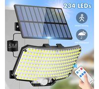 Luci solari da esterno 234LED 3 modalità Luci di inondazione con sensore di movimento con telecomando Luci solari di sicurezza impermeabili IP65 per esterno