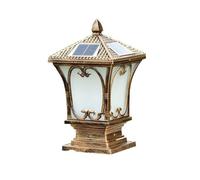 Luci Solari da Esterno a Colonna in Stile Europeo, in Alluminio e Vetro Impermeabili, Luci a Led per Giardino, Cortile, Balcone, Villa e Vialetto.