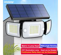 Luci solari da esterno con sensore di movimento a 3 modalità Lampada da parete super luminosa IP65 Lampione stradale impermeabile per garage da giardino