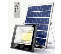 Luci solari da esterno, luci di a LED solari con telecomando, alimentate a energia solare, accensione/spegnimento automatico dal crepuscolo all'alba, impermeabili, equivalenti a un faretto a LED, adat