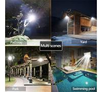 Luci solari da esterno, luci di a LED solari con telecomando, alimentate a energia solare, accensione/spegnimento automatico dal crepuscolo all'alba, impermeabili, equivalenti a un faretto a LED, adat