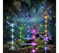 Luci solari da giardino a forma di farfalla, confezione da 6 pezzi, con paletto per esterni con impermeabilità IP66, sensore automatico dal tramonto all'alba, per patio romantico e feste festive