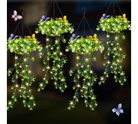 Luci solari da giardino a sospensione, confezione da 2 pezzi, 66 LED, realistiche, a forma di vite, grado di impermeabilità IP65, per auto, 8-12 ore, decorazione per esterni, per recinzioni del patio