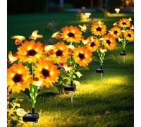 Luci solari da giardino, confezione da 4 luci solari a forma di api ondeggianti con girasoli, regali per mamma, donne, festa della mamma, impermeabile, luce fiore lucciola per decorazione esterna