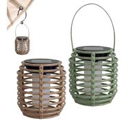 Luci Solari da Giardino Esterno | Lanterna Solare Decorativa per Esterno | Lanterna Decorativa in Rattan Impermeabile per Giardino Terrazza Vialetto