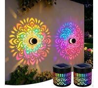 Luci Solari da Giardino, Mandala Cambio Graduale di 7 Colori Luci Solari da Esterno, Lmpermeabile IP65 illuminazione Lanterne Sospese o da Appoggio per Gazebo Terrazze Decorazioni