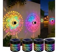 Luci Solari da Giardino, Mandala Cambio Graduale di 7 Colori Luci Solari da Esterno, Lmpermeabile IP65 illuminazione Lanterne Sospese o da Appoggio per Gazebo Terrazze Decorazioni