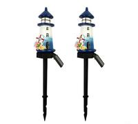 Luci solari da giardino per esterni, confezione da 2 lampade decorative in resina, impermeabili, per patio, cortile, sentiero, ornamento ad energia solare, dal tramonto all'alba, illuminazione