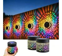 Luci solari da giardino per esterni, impermeabili, da parete, mandala, in metallo, proiettore, per giardino, patio, cortile, cortile, regali per donne, mamma, nonna (2, colorate)