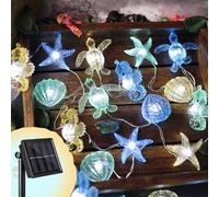 Luci solari decorative per esterni Luci solari per esterni Decorazione da giardino Impermeabile Vita marina Tartaruga Cavalluccio marino Stella marina Oceano Nautico Balcone Patio Luci 40LED 4,3 m