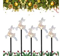 Luci solari di Natale per esterni, set da 10 luci solari da giardino a LED, luci da giardino, lampada solare, Babbo Natale, renna, impermeabile, IP55, illuminazione natalizia
