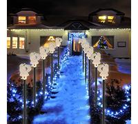 Luci solari di Natale per esterni, set da 10 luci solari da giardino a LED, luci da giardino, lampada solare, Babbo Natale, renna, impermeabile, IP55, illuminazione natalizia