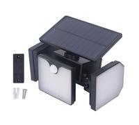 Luci Solari Esterne da 260 Lm 230 LED 3 Teste, Luce di Sicurezza con Sensore di Movimento Impermeabile IP65 per Ingressi di Garage, Patio, Illuminazione Grandangolare, Lungo